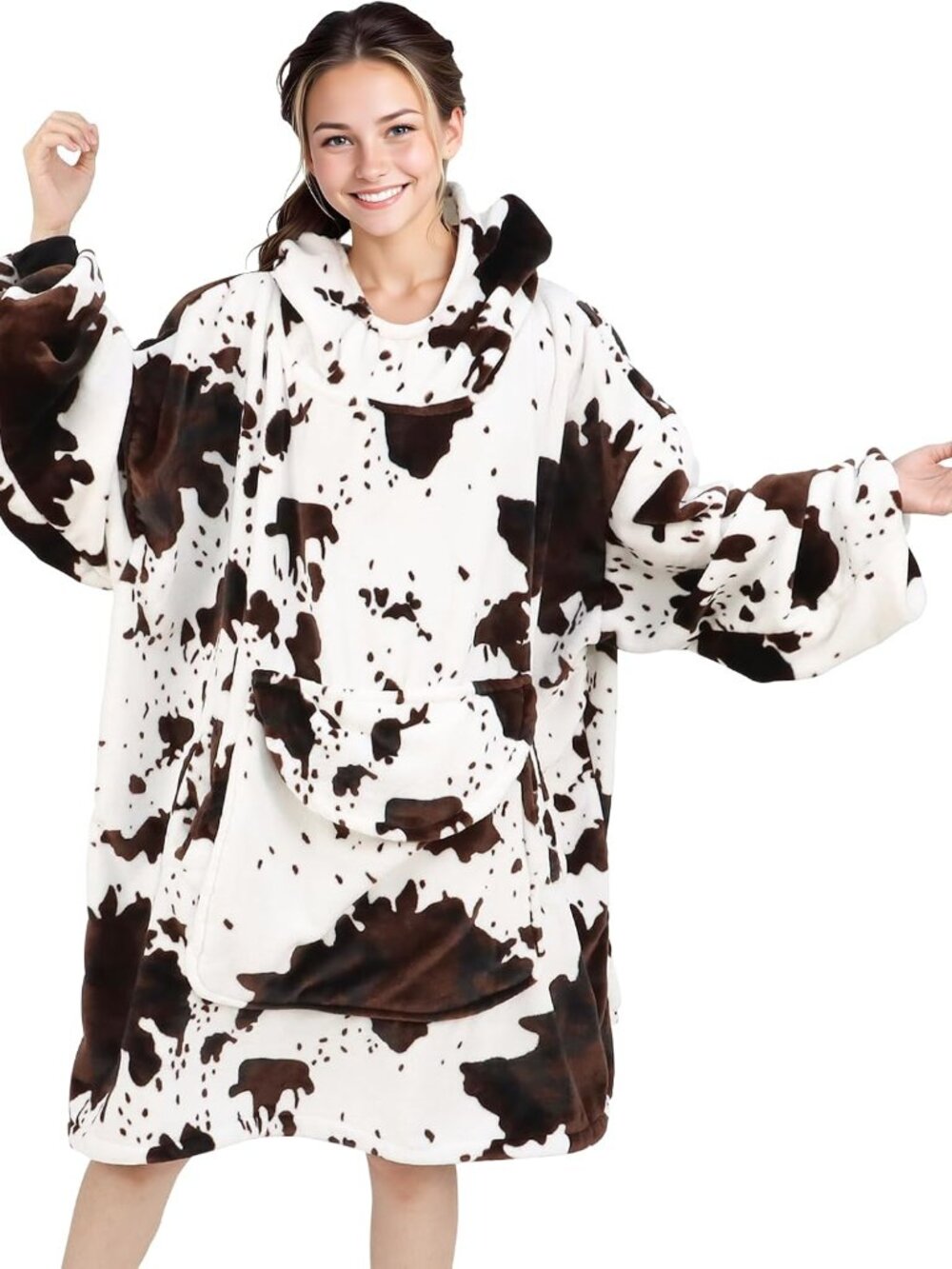 Cow Gifts Wearable Blanket Hoodie for , Oversized Sweatshirt